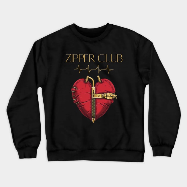 ZIPPER CLUB, heart transplant, open heart surgery Crewneck Sweatshirt by Pattyld